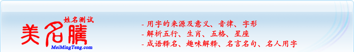 用字的來(lái)源及意義、音律、字形；五行、生肖、五格、星座；成語(yǔ)釋名、趣味解釋、名言名句、名人用字